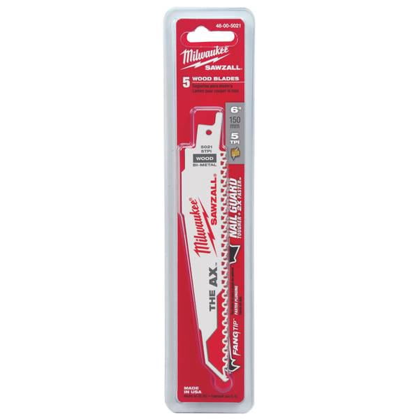 Milwaukee 5-Pack 6 5 TPI The Ax Sawzall Blades - Walmart.com