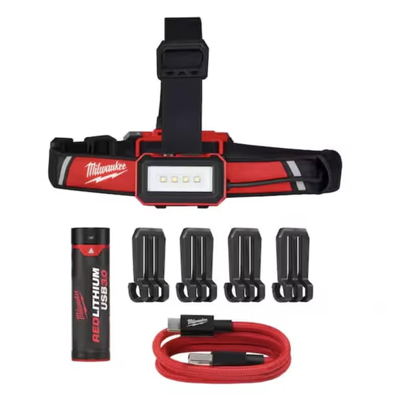 Milwaukee 600 Lumens LED USB Rechargeable Low-Profile Hard Hat Headlamp