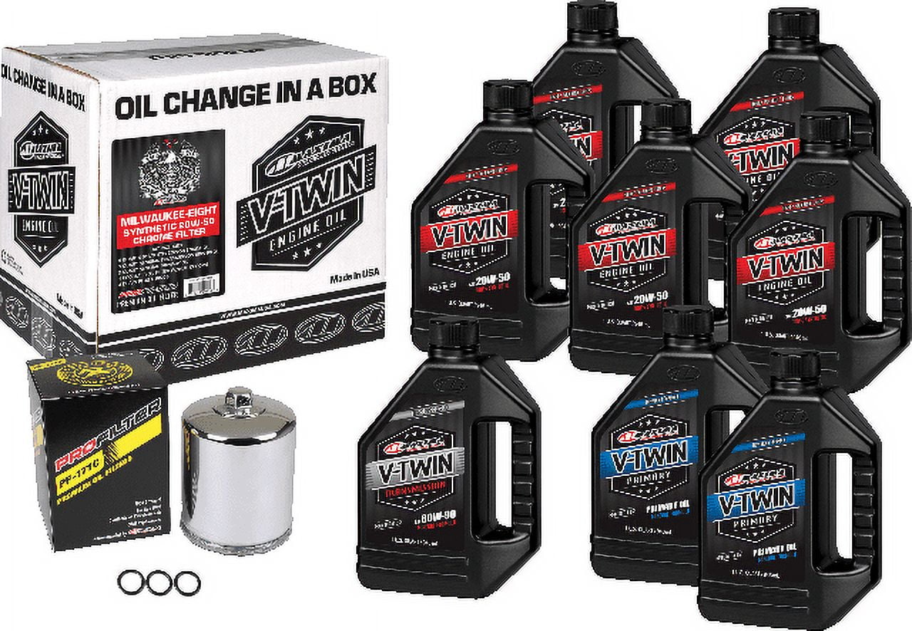 V-Twin Oil Change Kit Synthetic w/Chrome Filter, Milwaukee-Eight
