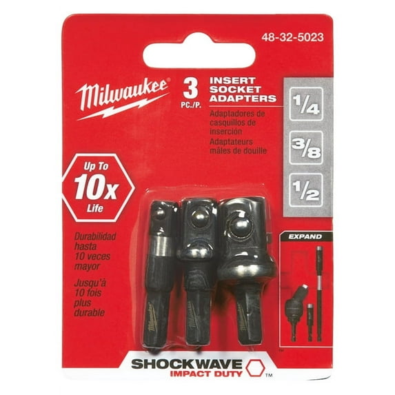 Milwaukee Accessory 48-32-5023 Insert Socket Set, 3 Pieces, Holds Sockets