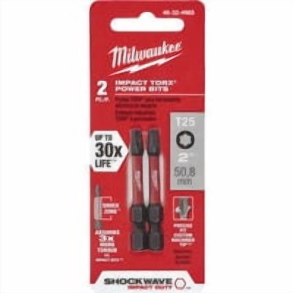 Milwaukee Accessory Milwaukee Shockwave Power Impact Screwdriver Bit - Pack of 24