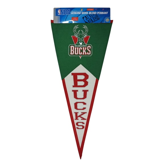 Milwaukee Basketball Bucks Classic Logo 17x40 OVERSIZED Vintage Wool Felt Pennant