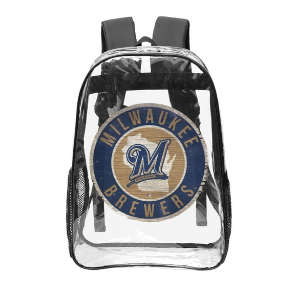 Milwaukee Brewers 16In Transparent backpack School Bookbag Printed Laptop 16In Transparent backpack For Unisex UnisexCollege Student Travel, Gift For Friend, Family