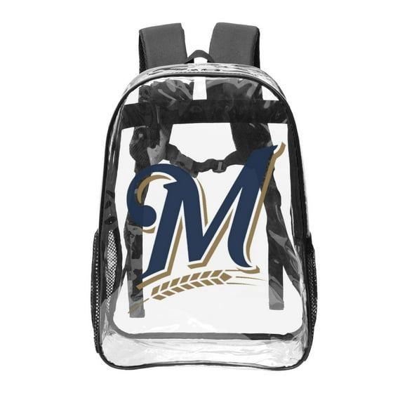 Milwaukee Brewers 16In Transparent backpack School Bookbag Printed Laptop 16In Transparent backpack For Unisex UnisexCollege Student Travel, Gift For Friend, Family