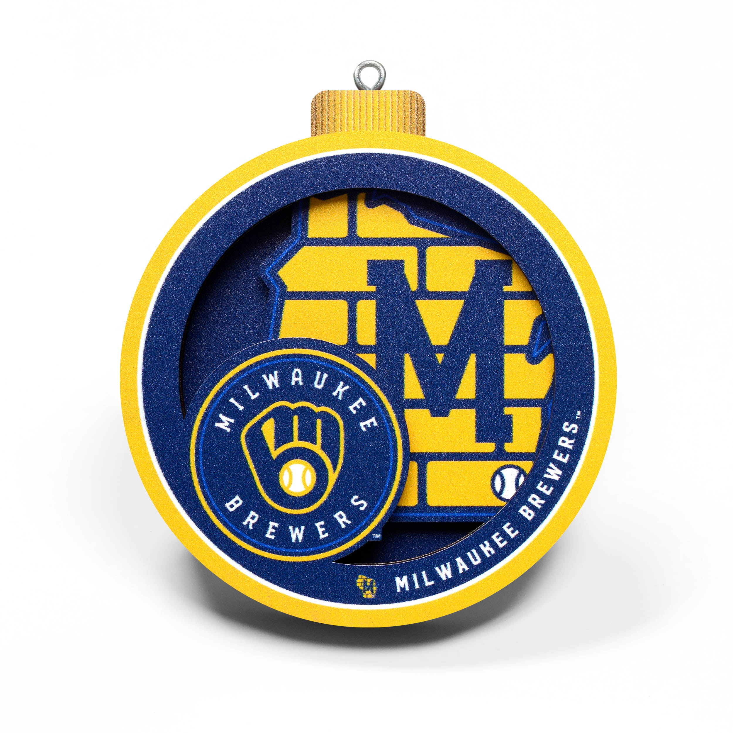 YouTheFan MLB Milwaukee Brewers 3D Logo Series Ornament