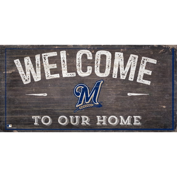 Milwaukee Brewers 6'' x 12'' Welcome to Our Home Sign