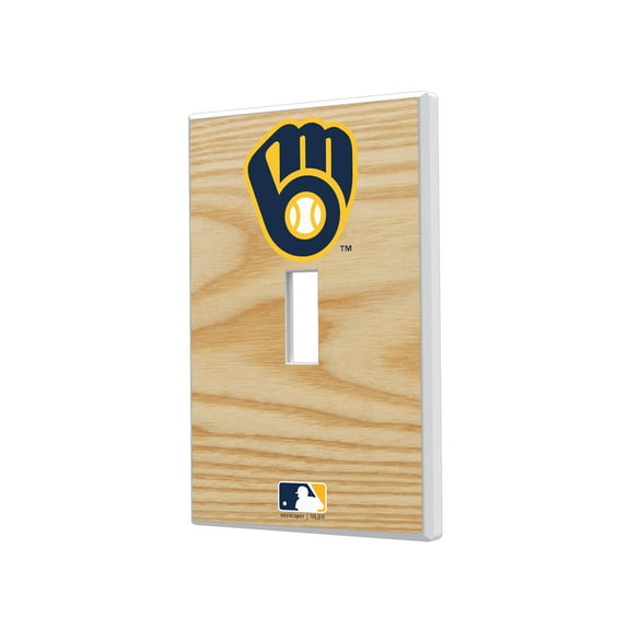 Milwaukee Brewers Baseball Bat Design Single Toggle Light Switch Plate