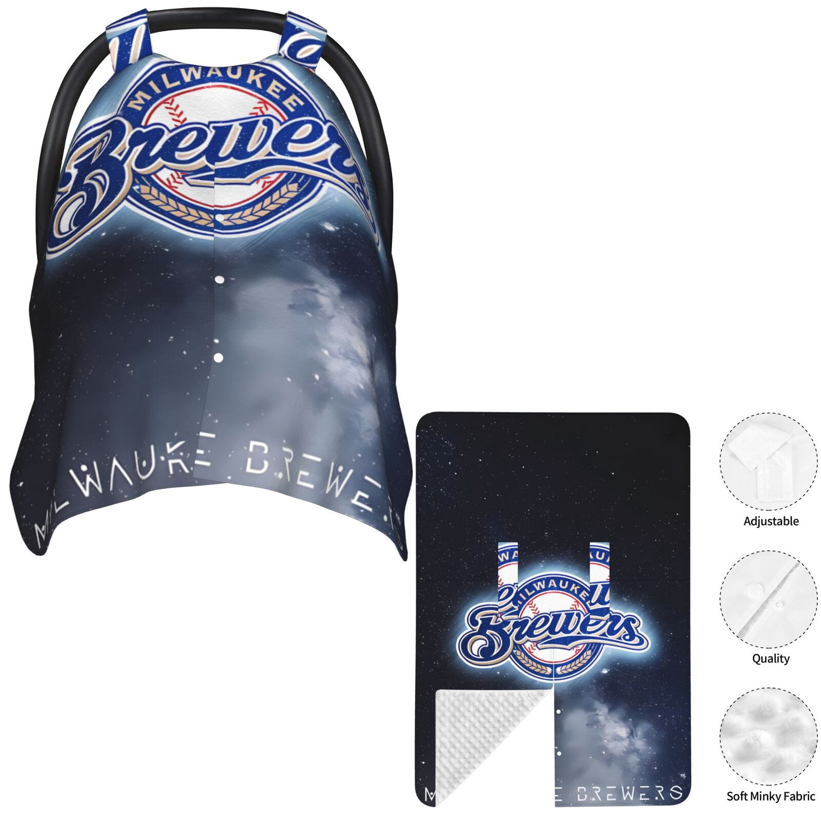 Milwaukee_Brewers Car Seat Canopy and Nursing Cover Infant Seat Privacy
