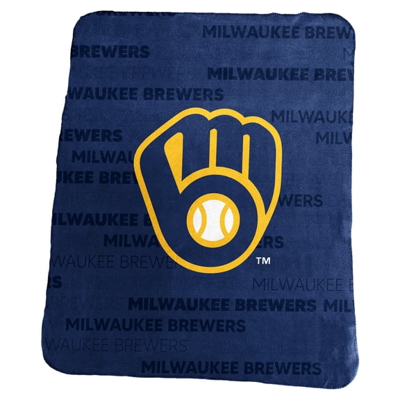 Logo Brands Milwaukee Brewers 50" x 60" Classic Fleece Throw Blanket