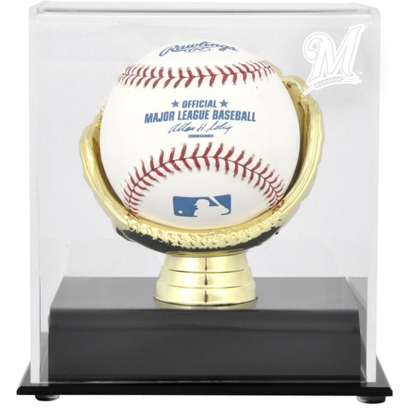 Milwaukee Brewers Gold Glove Single Baseball Logo Display Case