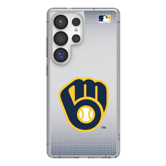 Milwaukee Brewers Linen Logo Galaxy Clear Case