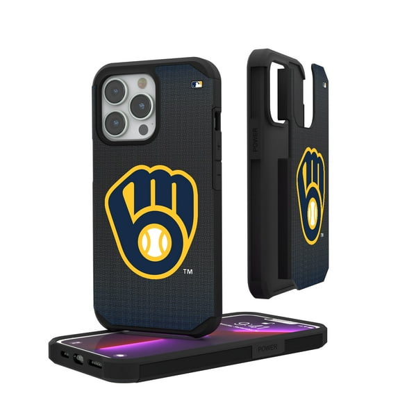 Milwaukee Brewers Linen Logo iPhone Rugged Case