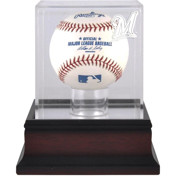 Milwaukee Brewers Mahogany Baseball Logo Display Case