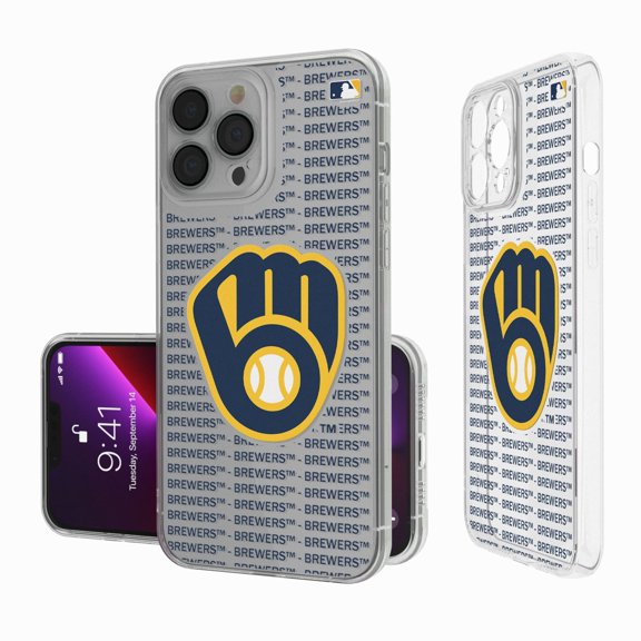 Milwaukee Brewers Text Backdrop Clear iPhone Case