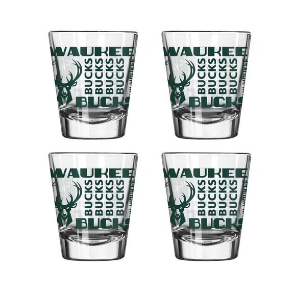Logo Brands Milwaukee Bucks 4-Pack 2oz. Shot Glass Set