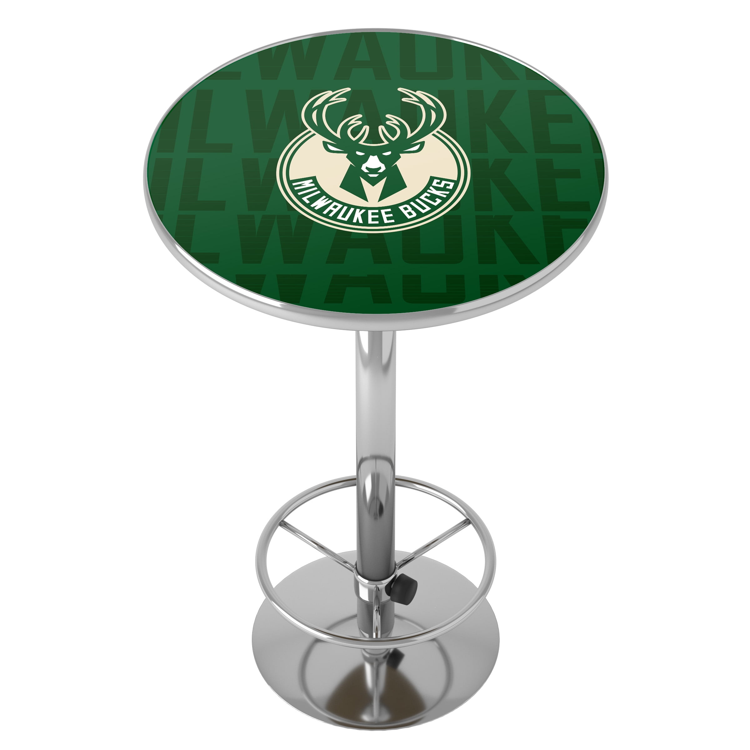Milwaukee Bucks City Bar Table with Adjustable Footrest and Acrylic Top