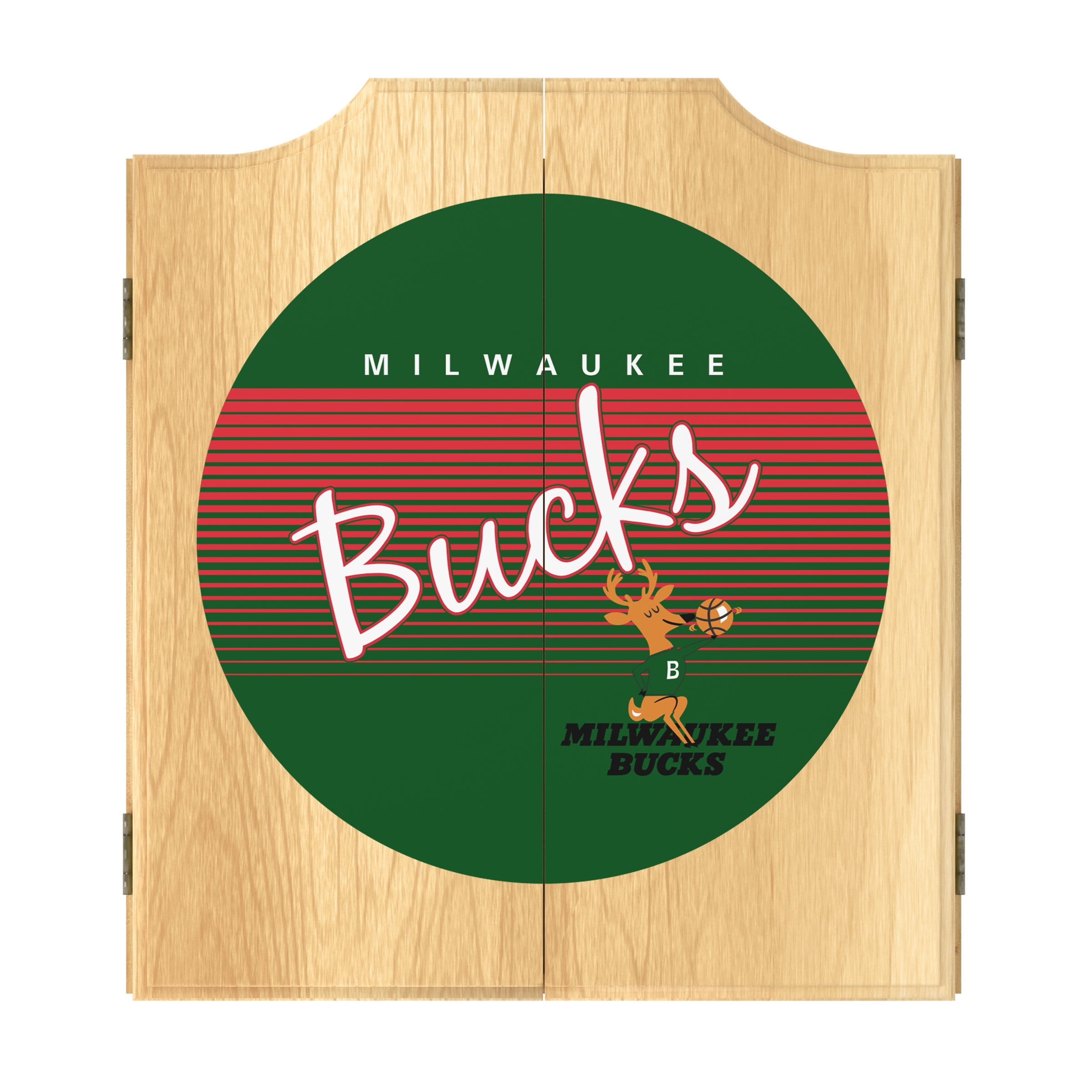 Milwaukee Bucks Hardwood Classics Dart Board Set with 6 Steel Tip Darts