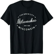 Milwaukee City T-Shirt Brew City 1848 Wisconsin Souvenir Tee