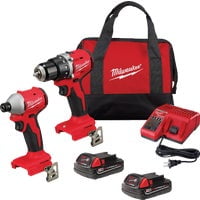 Milwaukee Elec.Tool Milwaukee M18 Li-Ion Brushless Drill/Driver & Impact Cordless Tool Combo Kit