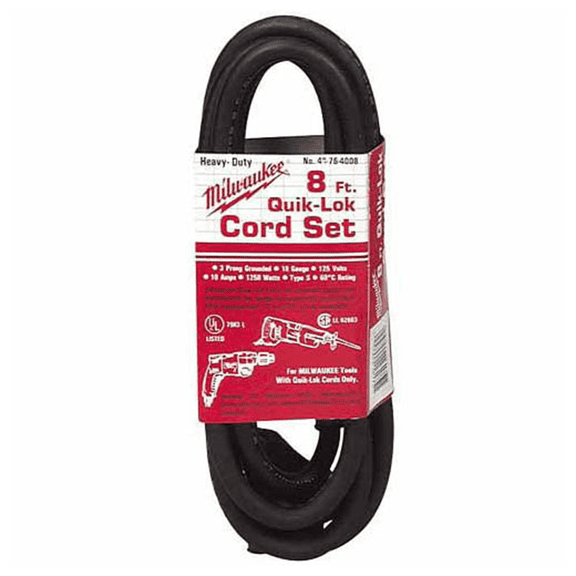 Milwaukee Electric Tools 48-76-4008 8' QUIK-LOK CORD SET