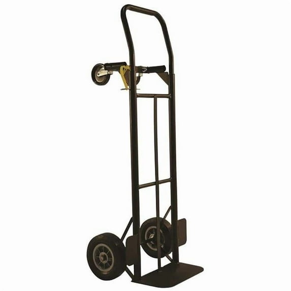 Milwaukee Hand Truck DC35081 600 lbs Convertible Truck with 8 in. Solid Puncture Proof Tire, Black
