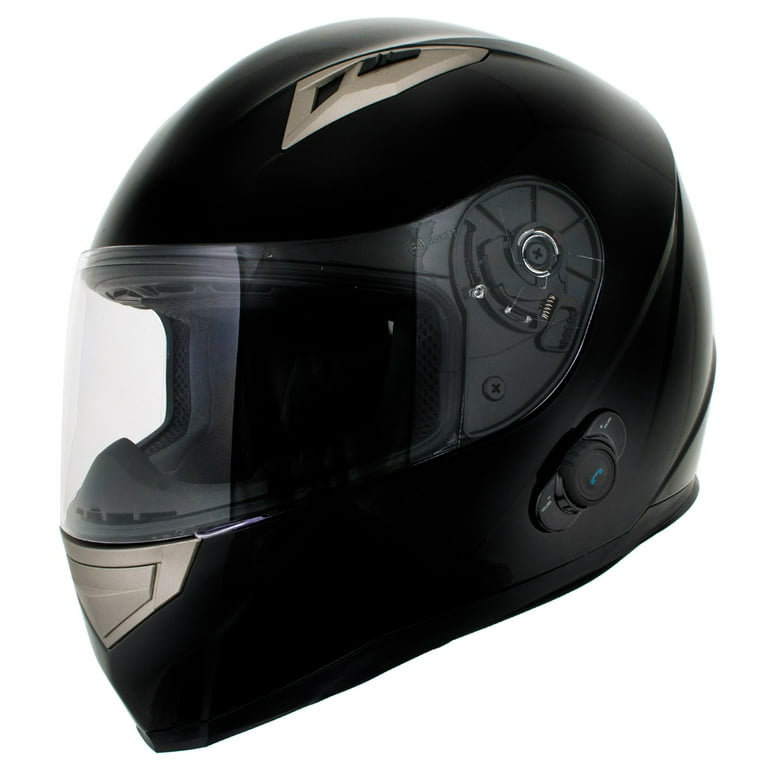 Milwaukee Helmets H510 Gloss Black 'Chit-Chat' Full Face Motorcycle He