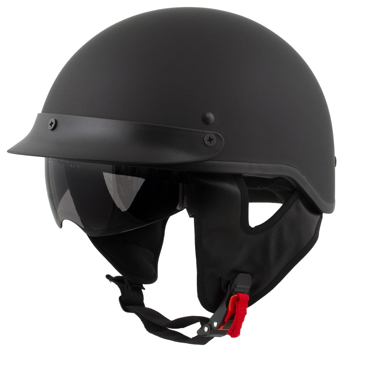 Milwaukee Helmets MPH9718DOT 'Momentum' DOT Matte Black Half Face Motorcycle Helmet for Men and