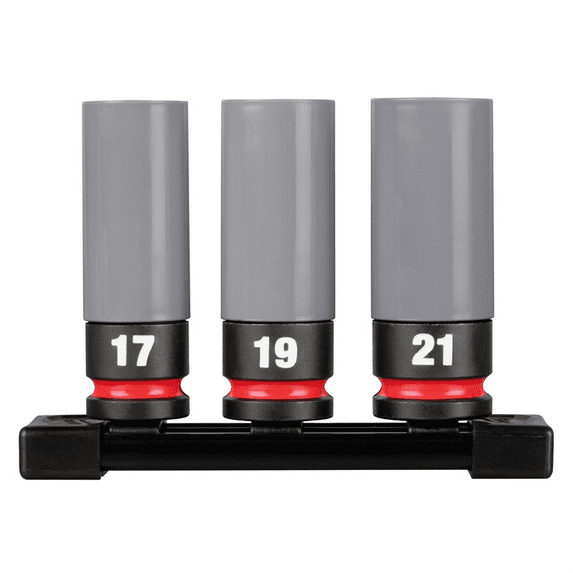 Milwaukee Tool SHOCKWAVE Impact Duty 1/2 Drive Metric 3PC Lug Nut Wheel Socket Set