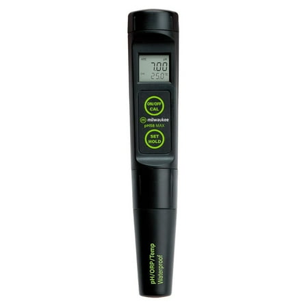 Milwaukee Instruments pH/ORP/Temp Meter, Dual Level Tester Electrode PH58, 0.1 pH, 250 Hrs Battery