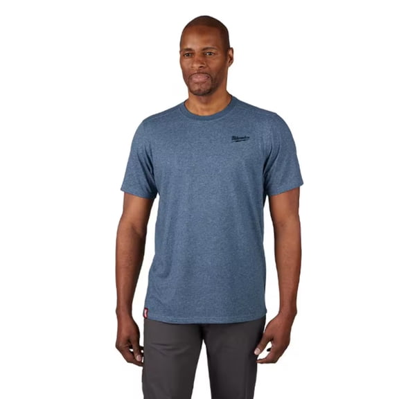 Milwaukee Men's Large Blue Cotton/Polyester Short-Sleeve Hybrid Work T-Shirt