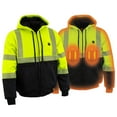 thumbnail image 1 of Nexgen Heat MPM1773SET Men's Heated High Visibility Work Hoodie, Neon Green Hi Vis Reflective Hoodie Medium, 1 of 9