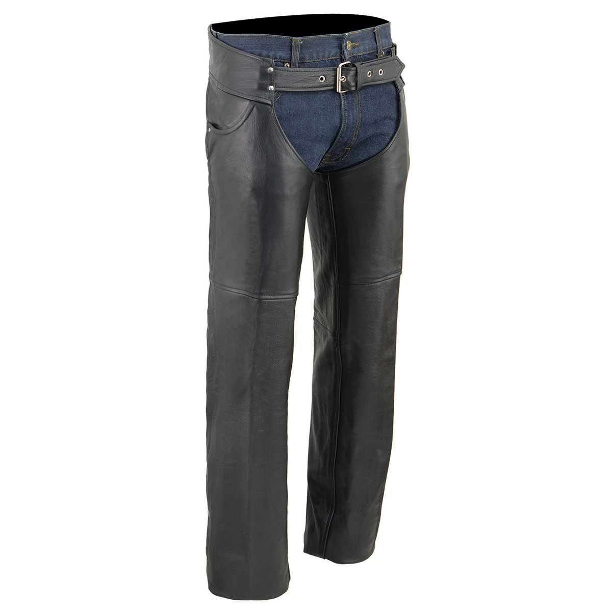 Milwaukee Leather Chaps for Men's Black Premium Leather Classic Jean