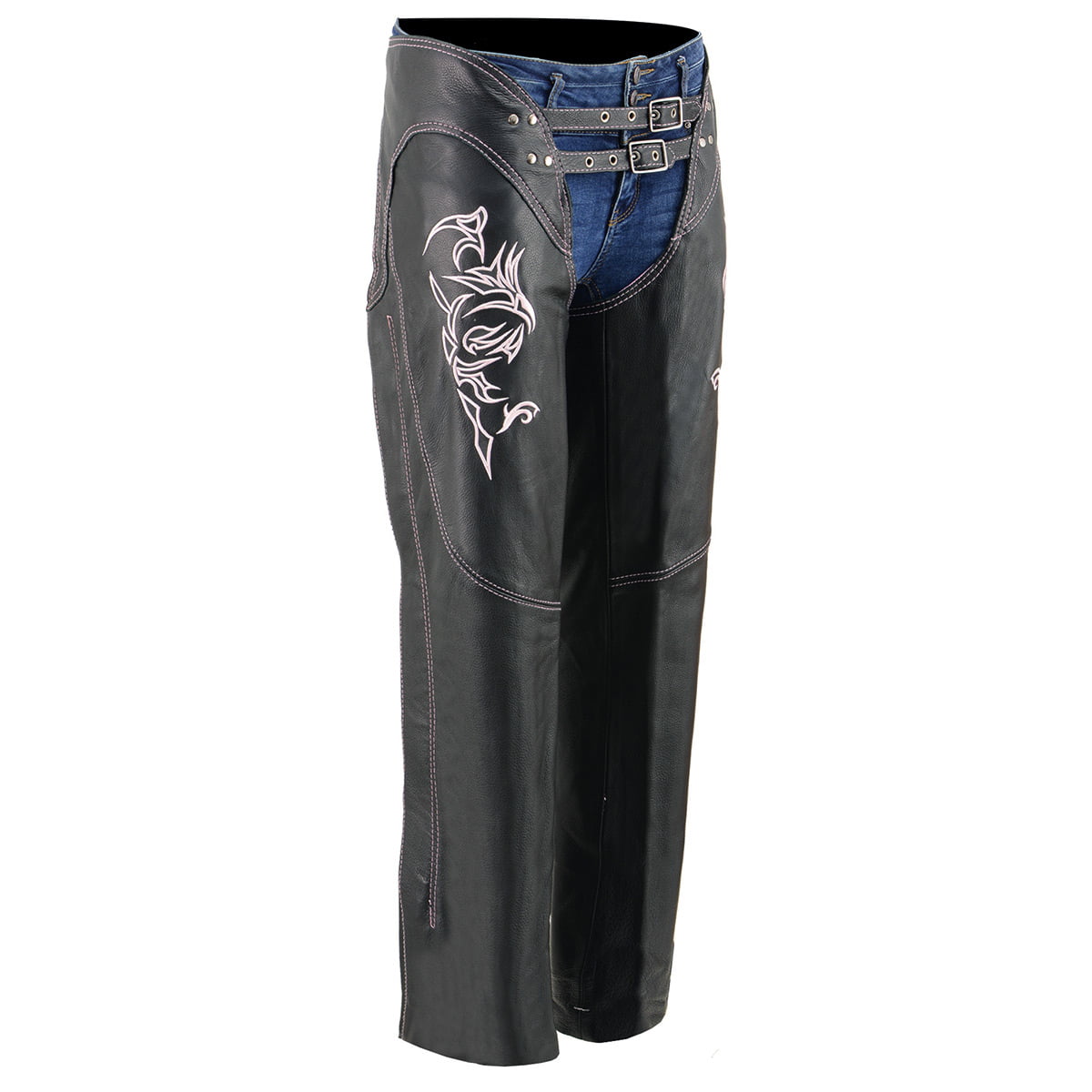 New Harley Davidson Womens Leather Motorcycle Chaps Size XS Black