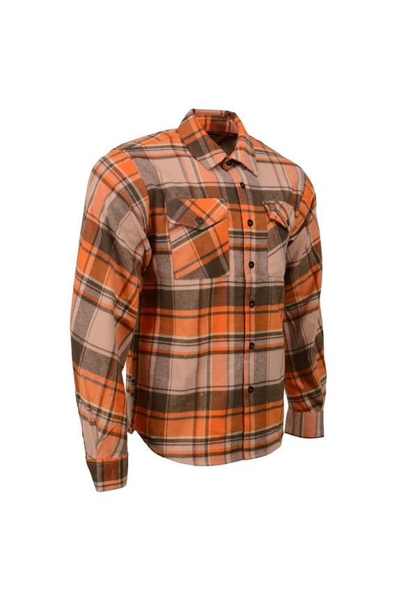 Heavy-Duty 100% Cotton Long Sleeve Flannels for Men in Various Color/Pattern Options MNG 5X-Large