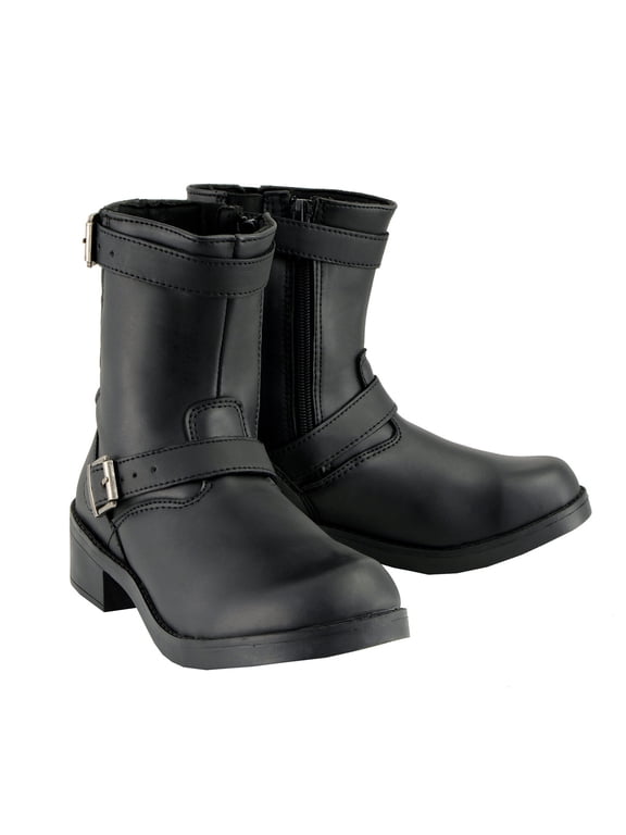 MBK9290 Boys Black Classic Engineer Style Biker Boots 4