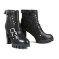 thumbnail image 1 of Milwaukee Leather MBL9456 Women's Premium Black Leather Fashion Platform Boots with Straps 6, 1 of 10
