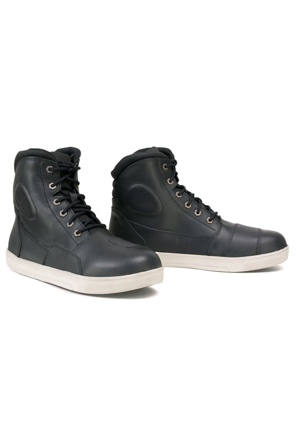 MBM9002 Men's Black Leather Reinforced Street Biker Riding Shoes w/ Shift Protect | Ankle Support 15