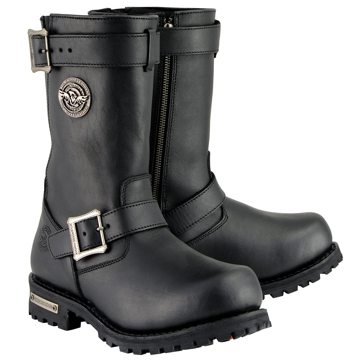 Milwaukee Leather MBM9020 Men s Black 11 Inch Classic Engineer Motorcycle Leather Boots 7.5 Walmart