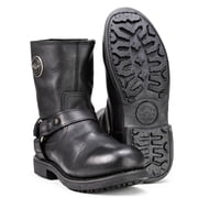 Milwaukee Leather MBM9042 Mens Black Ruf Leather Short Harness Motorcycle Boots w/ Inside Zipper 9