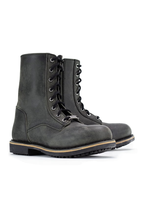 MBM9065 Men's Antique Black Lace-Up High-Rise Boots 9