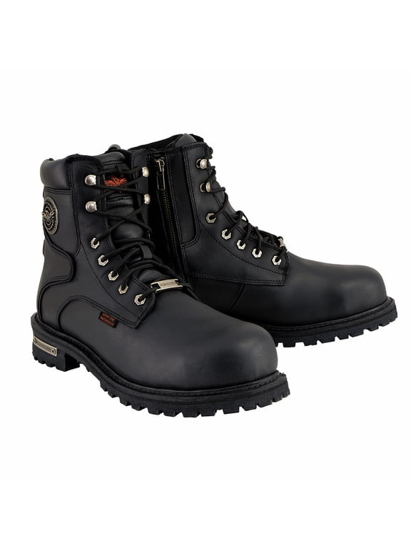 MBM9097WPST Men's Black 'Wide-Width' 6-inch Logger Steel Toe Water Proof Leather Boots 14W