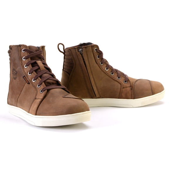 Milwaukee Leather MBM9113 Men's Brown Waterproof Leather Motorcycle Reinforced Riding Shoes w/ Ankle Support 7