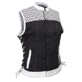 thumbnail image 1 of Milwaukee Leather MDL4050 Women's 'Skelly' Black with White Motorcycle Denim Vest w/ Skull Embroidery X-Large, 1 of 10