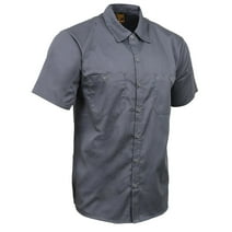 Milwaukee Leather MDM11668 Men's Grey Button Up Heavy Duty Work Shirt | Classic Mechanic Work Shirt w/ Pockets 4X-Large