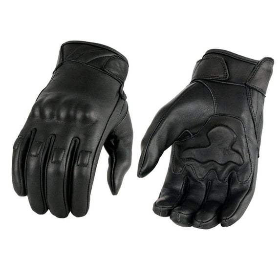 Milwaukee Leather MG7501 Men's Black Leather i-Touch Screen Compatible Gel Palm Motorcycle Gloves W/ Protective Knuckle X-Small