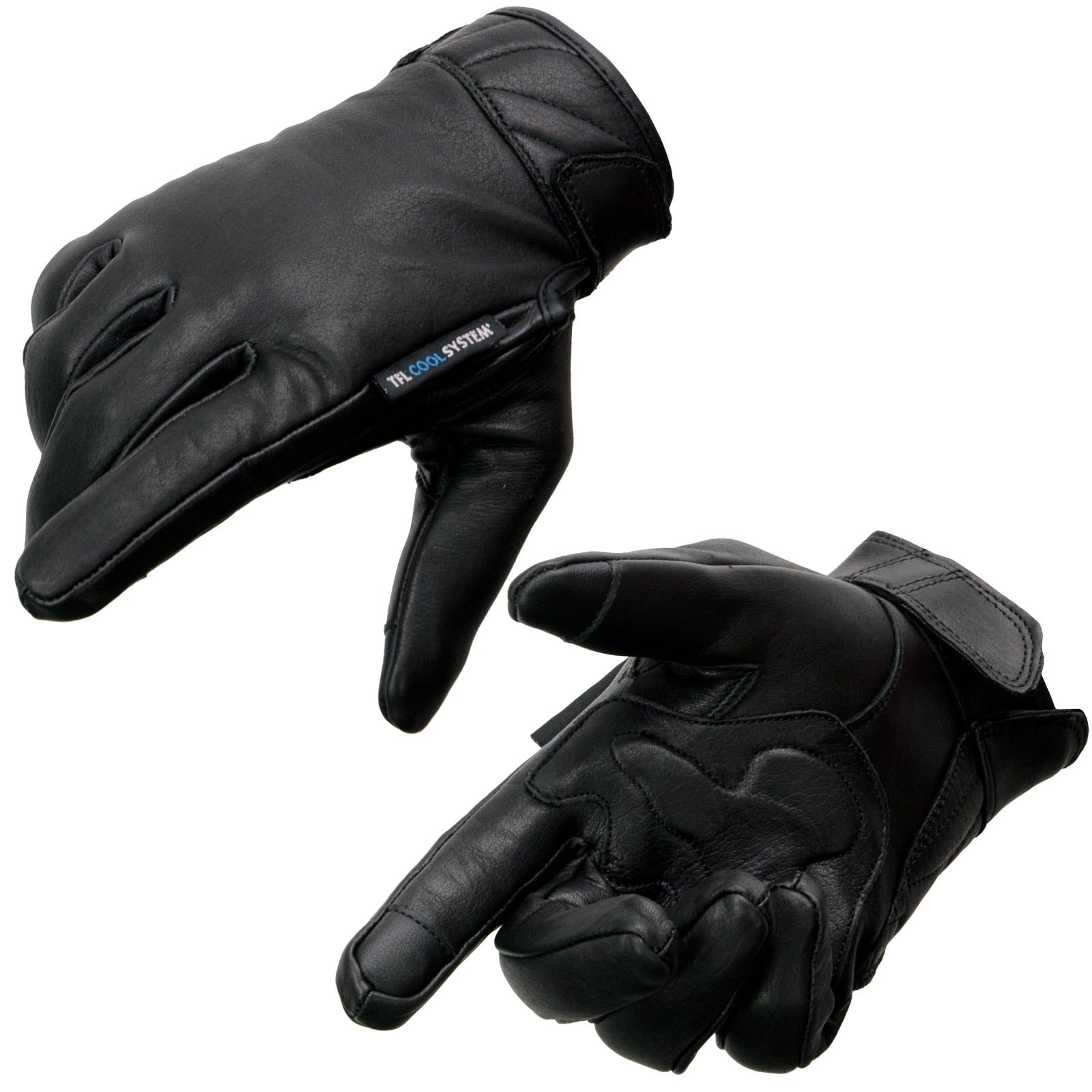 Milwaukee Leather SH298 Men's Black Perforated Racing Motorcycle Gloves - Padded Fingers, Hard Knuckles (4XL)