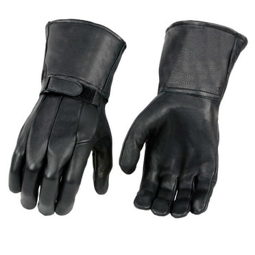 Milwaukee Leather MG7505 Men's Black Gauntlet Leather Winter Motorcycle Hand Gloves X-Small