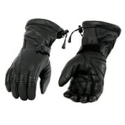 Milwaukee Leather MG7518 Men's Black Deerskin Gauntlet Motorcycle Hand Gloves w/ i-Touch Screen Compatibility Large