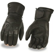 Milwaukee Leather MG7534 Men's Black Deerskin Gauntlet Gloves with Cinch Wrist Small