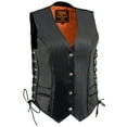thumbnail image 1 of Milwaukee Leather ML2042 Women's Black Braided Premium Leather Motorcycle Rider Vest w/ Side Laces X-Small, 1 of 6